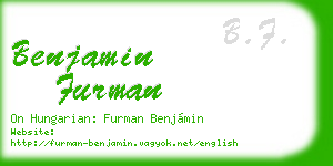 benjamin furman business card
